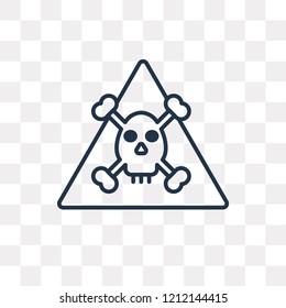 Warning vector outline icon isolated on transparent background, high quality linear Warning transparency concept can be used web and mobile