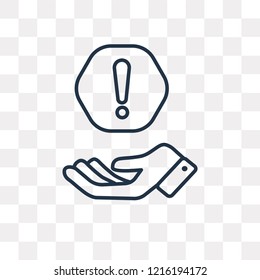 Warning vector outline icon isolated on transparent background, high quality linear Warning transparency concept can be used web and mobile