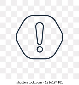 Warning vector outline icon isolated on transparent background, high quality linear Warning transparency concept can be used web and mobile