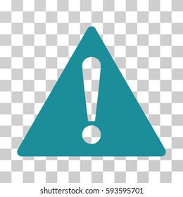 Warning vector pictogram. Illustration style is flat iconic soft blue symbol on a transparent background.
