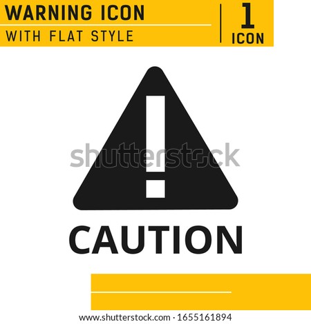 Warning vector sign danger on soft white background. Vector concept design for web site, UI, UX and mobile app. Caution vector icon with flat style. Vector illustration. EPS file