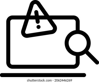 warning vector thin line icon