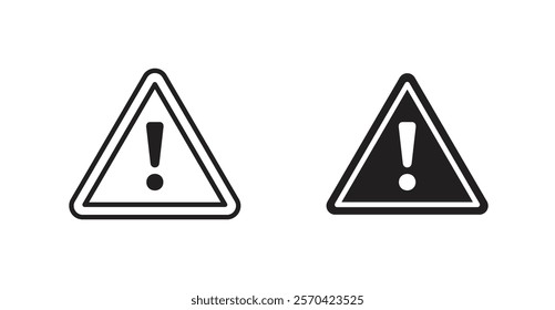 Warning vectors web signs set with exclamation point