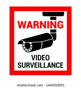 Warning 24 Hours Video Surveillance Vector Stock Vector (Royalty Free ...