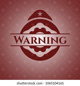 Warning vintage red emblem