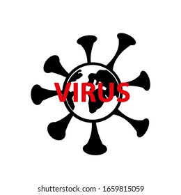 warning virus icon on white background