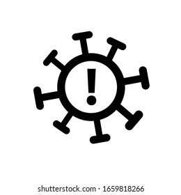 warning virus icon on white background