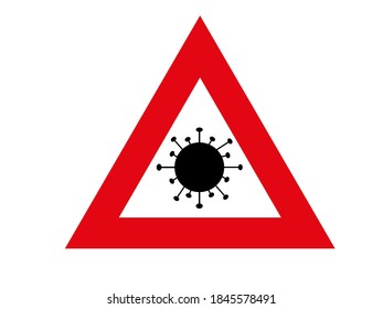 Warning warning virus vector sign isolated on white background