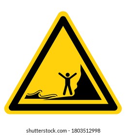 Aviso Cuidado No Se Pierda Por El Signo De Símbolo De Marea Entrante, Ilustración De Vector, Aislado En Etiqueta De Fondo Blanco. EPS10
