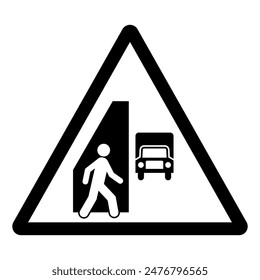 Warning Watch Out For Traffic Symbol Sign, Vector Illustration, Isolate On White Background Label. EPS10