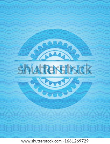 Warning water emblem. Vector Illustration. Detailed.