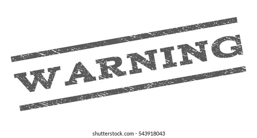 Warning watermark stamp. Text tag between parallel lines with grunge design style. Rubber seal stamp with dirty texture. Vector grey color ink imprint on a white background.