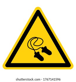 Warning Wear Earplugs Symbol Sign,Vector Illustration, Isolated On White Background Label. EPS10