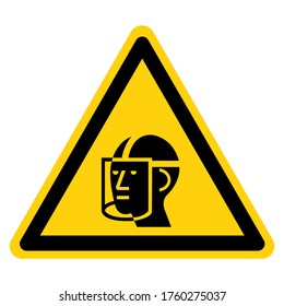 Warning Wear Face Shield Symbol Sign ,Vector Illustration, Isolate On White Background Label. EPS10