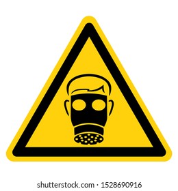 Warning Wear Full Face Symbol Sign,Vector Illustration, Isolated On White Background Label. EPS10 