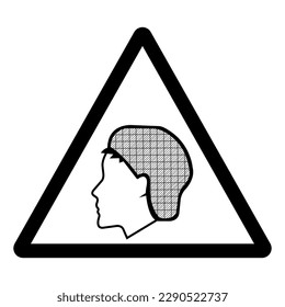 Warning Wear Hair Net Symbol Sign, Vector Illustration, Isolate On White Background Label. EPS10 
