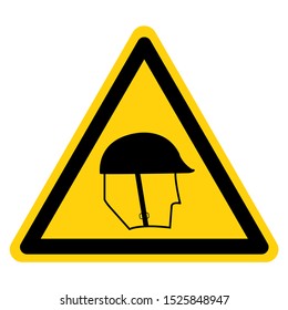 Warning Wear Head Protection Symbol ,Vector Illustration, Isolate On White Background Label .EPS10 