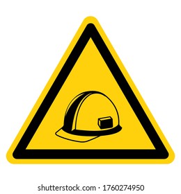 Warning Wear Head Protection Symbol Sign, Vector Illustration, Isolate On White Background Label. EPS10 