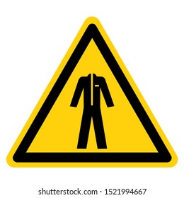 Warning Wear Protective Clothing Symbol Sign,Vector Illustration, Isolated On White Background Label. EPS10 