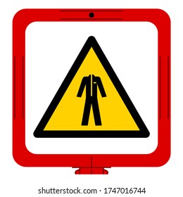 Warning, Wear Protective Clothing Symbol Sign,Vector Illustration, Isolated On White Background Label. EPS10 