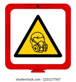 Warning Wear Respirator Symbol Sign,Vector Illustration, Isolated On White Background Label. EPS10 