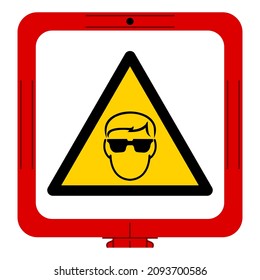 Warning Wear Safety Glasses Must Be Worn Symbol Sign, Vector Illustration, Isolated On White Background Label. EPS10