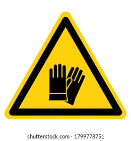 Warning Wear Safety Gloves Symbol Sign ,Vector Illustration, Isolate On White Background Label. EPS10