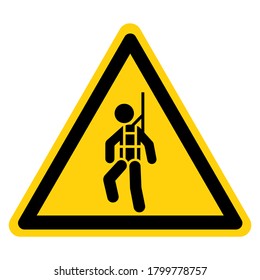 Warning Wear Safety Harness Symbol Sign ,Vector Illustration, Isolate On White Background Label. EPS10