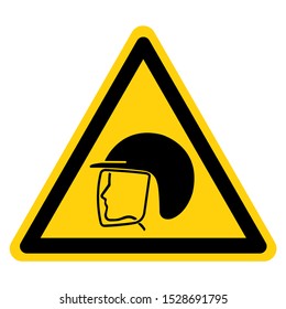 Warning Wear Safety Helmet Symbol Sign,Vector Illustration, Isolated On White Background Label. EPS10 