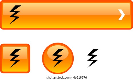 warning web buttons. Vector illustration.