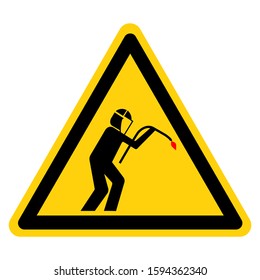 Warning Welding Area Symbol Sign, Vector Illustration, Isolate On White Background Label .EPS10