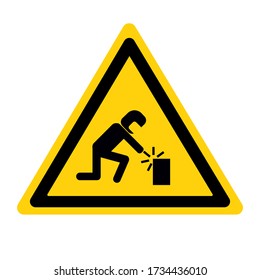 Aviso de soldadura de área de rodadura Usar símbolo de protección ocular adecuado, Ilustración vectorial, Aislado en la etiqueta de fondo blanco .EPS10