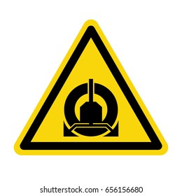 Warning : Wheel clamping in operation. Sign, symbol