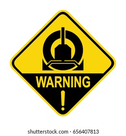 Warning : Wheel clamping in operation. Sign, symbol, illustration