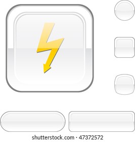 warning white buttons. Vector illustration.
