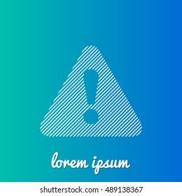 Warning White stroke fill with blue & green gradient background Icon / Logo Design