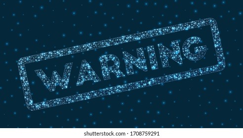 Palabra de advertencia en estilo digital. Señal de advertencia geométrica brillante. Ilustración vectorial atractiva.