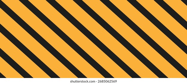 Aviso amarelo preto linhas diagonais listras. Advertência de faixa de segurança advertência perigo perigo símbolo de sinal de vetor de estrada. Ilustração vetorial . EPS 20