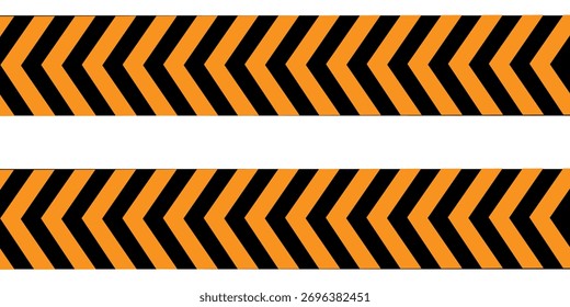 Línea diagonal negra amarilla de advertencia. Señal de advertencia de peligro de peligro de la banda de seguridad símbolo de señal de Vector de carretera.  Ilustración vectorial. EPS 10 