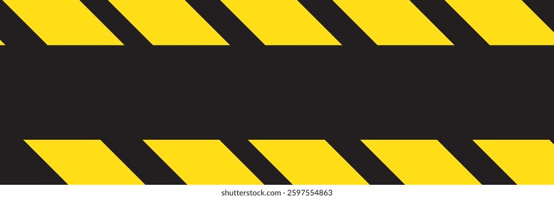 Warning yellow black red diagonal stripes line. Safety stripe warning caution hazard danger road vector sign symbol. Long danger ribbon. Vector illustration on white background