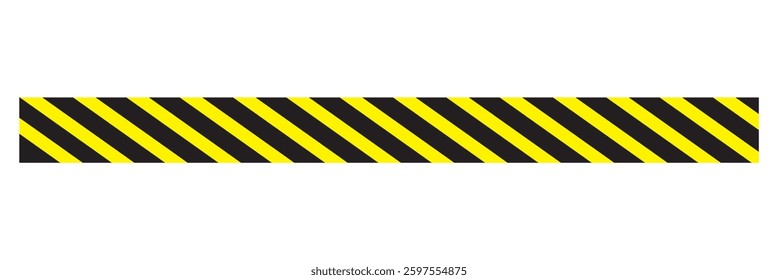 Warning yellow black red diagonal stripes line. Safety stripe warning caution hazard danger road vector sign symbol. Long danger ribbon. Vector illustration on white background