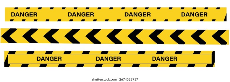 Línea diagonal roja negra amarilla de advertencia. Señal de advertencia de peligro de peligro de la banda de seguridad símbolo de señal de Vector de carretera. Larga cinta de peligro. Ilustración vectorial sobre fondo blanco. Archivo EPS 112.