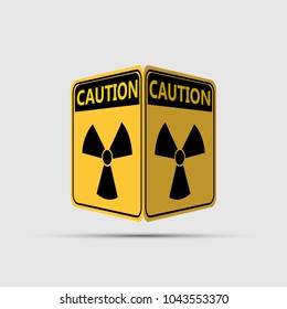 warning yellow of the danger,radiation icon double sided symbol,Vector illustration