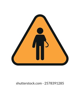 Warning yellow sign with disabled icon people