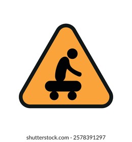 Warning yellow sign with disabled icon people