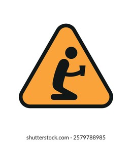 Warning yellow sign with disabled icon people