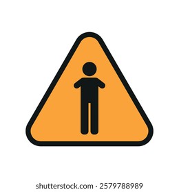 Warning yellow sign with disabled icon people