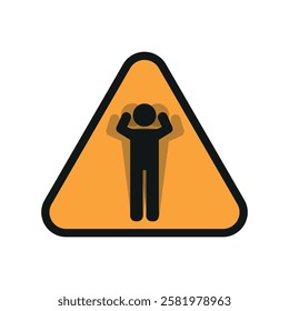 Warning yellow sign with disabled icon people