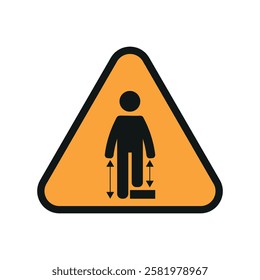 Warning yellow sign with disabled icon people