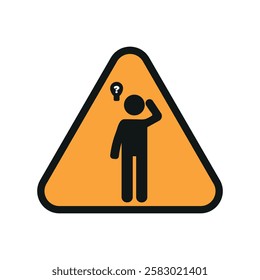 Warning yellow sign with disabled icon people